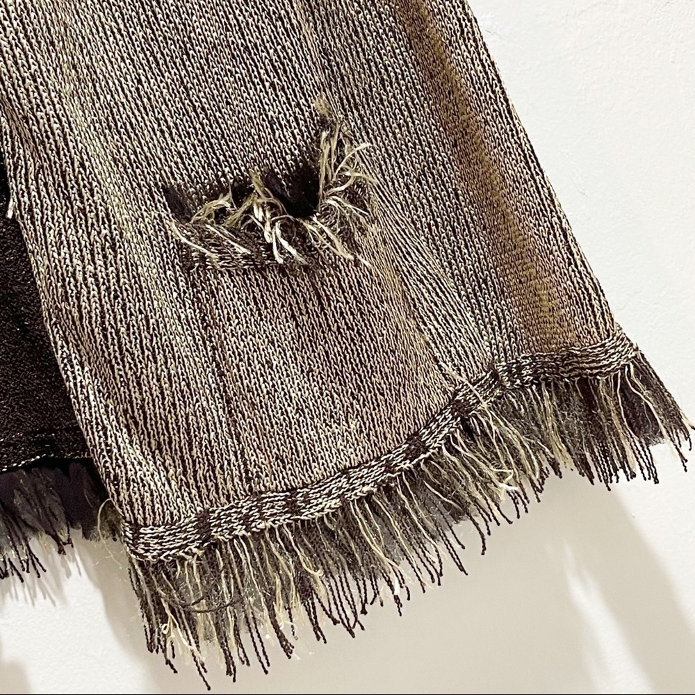 BALL OF COTTON Black Gold Knit Cardigan Fringe - Picture 4 of 7